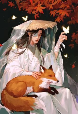 Butterfly, 1boy, Bug, Long Hair, Male Focus, Eyepatch, Fox,... — Stable Diffusion AI Prompt: butterfly, 1boy, bug, long hair, male focus, eyepatch, fox, bandages, chinese cl...