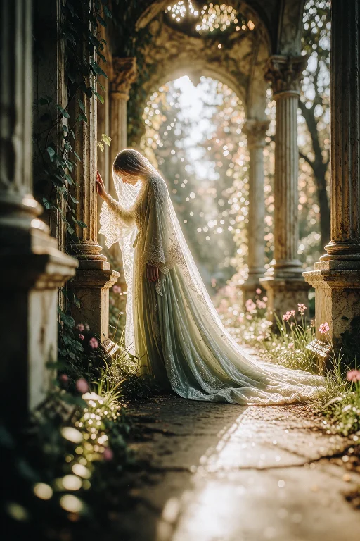 In An Enchanting, Overgrown Environment, A Solitary Figure S...