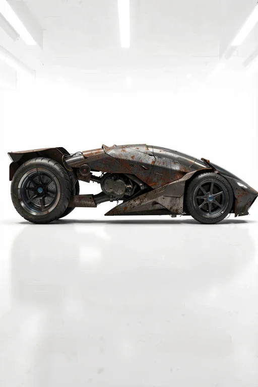 A Futuristic Vehicle Is Shown In Profile Against A White Bac...