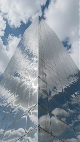 Supergroundview, A Single Colossal Polished Steel Megastruct... — Stable Diffusion AI Prompt: supergroundview, a single colossal polished steel megastructure descends vertica...