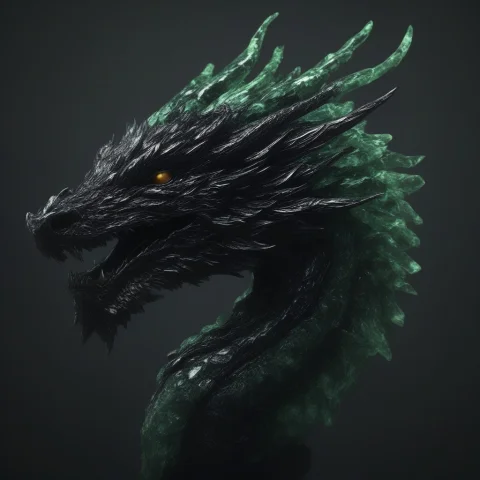 Prompt Majestic Dragon Head Sculpted Out Of Polished Obsidia... — SDXL AI Prompt: Prompt: Majestic dragon head sculpted out of polished obsidian stone and luminou...