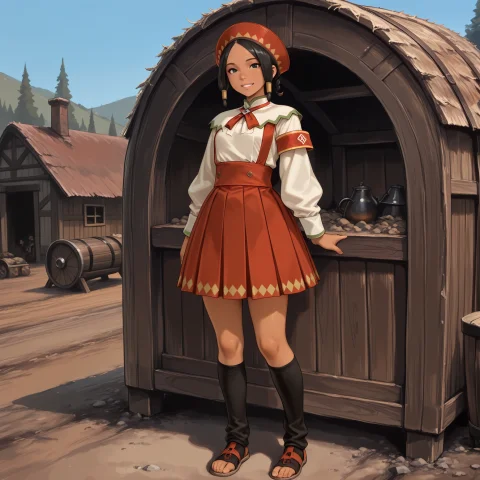 Masterpiece, Best Quality, Newest, 1girl, Mh3-swthrt, Red Ha... — Stable Diffusion AI Prompt: masterpiece, best quality, newest, 1girl, mh3-swthrt, red hat, short hair, black...