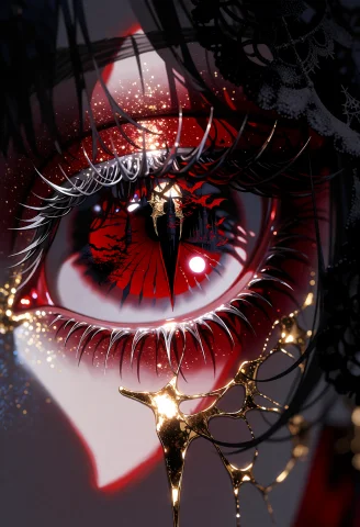 Nijisis. Subject Hyper Eye Macro1.1, Single Eye Extreme Clos... — Stable Diffusion AI Prompt: NijiSIS. Subject: (hyper eye macro:1.1), single eye extreme closeup of a vampire...