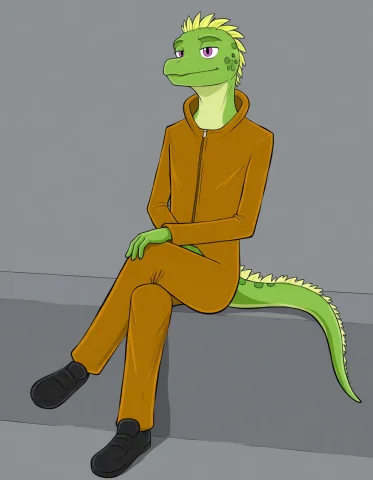 Das, Flat Color, Cisvale, Solo, 1boy, Lizard Boy, Green Skin... — Stable Diffusion AI Prompt: @Das, flat color, cisvale, solo, 1boy, lizard boy, green skin, green scales, blo...