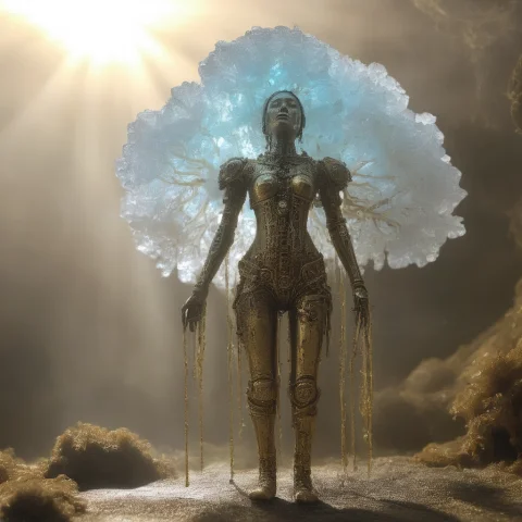 Janubiscomeforth, Jpourstyle, Shamanic Mechanical-organic Hy... — SDXL AI Prompt: janubis_come_forth, jpour_style, shamanic mechanical-organic hybrid figure, unde...