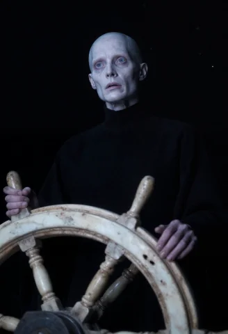 Cinematic Still, Low-angle Medium Shot, A Pale-skinned Andro... — Stable Diffusion AI Prompt: Cinematic still, low-angle medium shot, a pale-skinned android with a synthetic,...