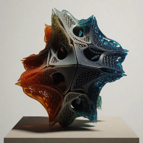 3d Printed Parametric Art Object, Palette Contemporary Mater... — Stable Diffusion AI Prompt: 3D Printed Parametric Art Object, Palette: Contemporary materials—translucent PE...