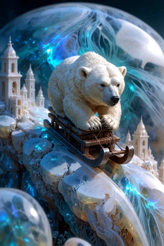 , A Breathtaking Macro Photograph Of A Cute Real White Polar... — Stable Diffusion AI Prompt: , A breathtaking macro photograph of a cute real white polar bear riding a tiny...