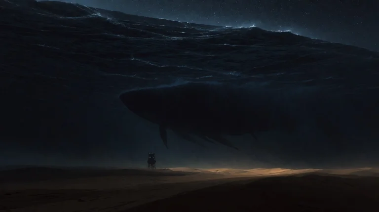 An Endless Dead Desert Beneath An Enormous Ocean Suspended U...