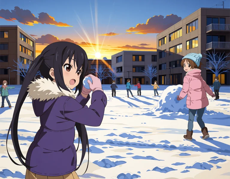 2girls, Nakano Azusa, In Winter Clothes, Wearing Winter Jack...