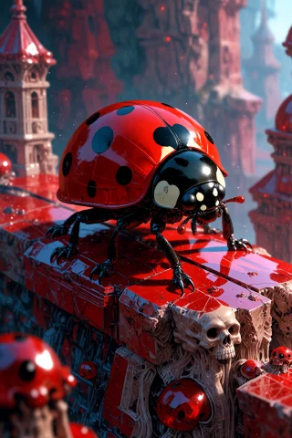 , A Breathtaking Macro Photograph Of A Cute Real Red Ladybug... — Stable Diffusion AI Prompt: , A breathtaking macro photograph of a cute real red ladybug riding a tiny horse...