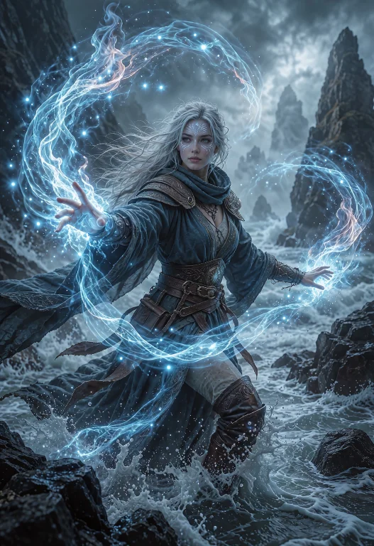 A Heroic Fantasy Painting Of A Female Mystical Spellcaster S...