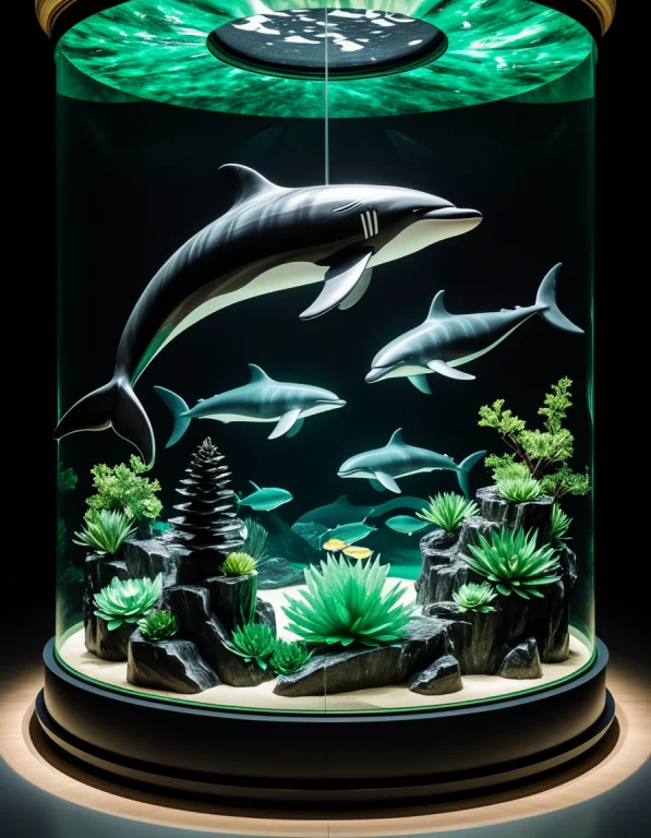 A Lavish Gemstone Carousel Carries Deep Obsidian-black Whale...
