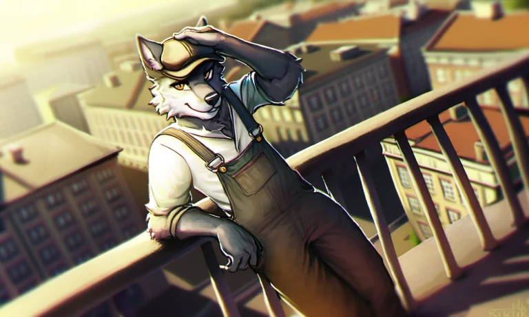 Drawn By Reilukah, 1boy, Male Anthro, Grey Fur, Wolf Boy, Ge...