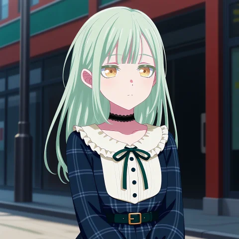 An Anime Illustration Of Mutsumi In Her Canonical Casual Out... — Stable Diffusion AI Prompt: An anime illustration of mutsumi in her canonical casual outfit. She has straigh...