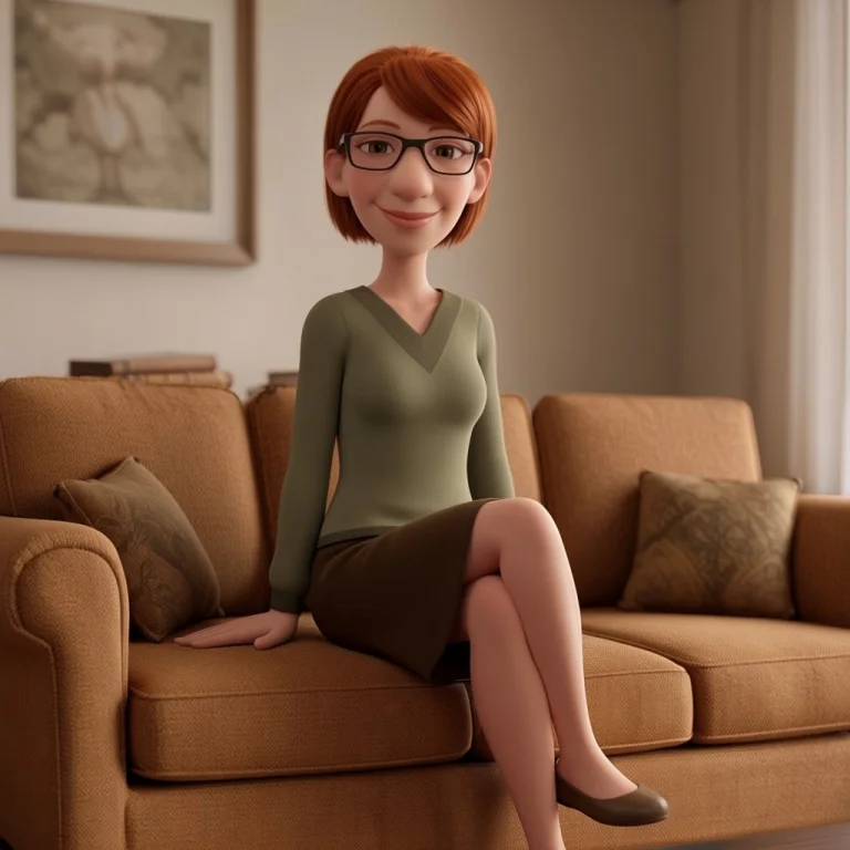 Hartleyrgw, 1girl, Solo, Short Hair, Brown Hair,glasses, Shi...