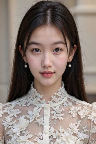 A Photograph Of A Young Asian Woman With Fair Skin And Long,... — Stable Diffusion AI Prompt: A photograph of a young Asian woman with fair skin and long, straight black hair...