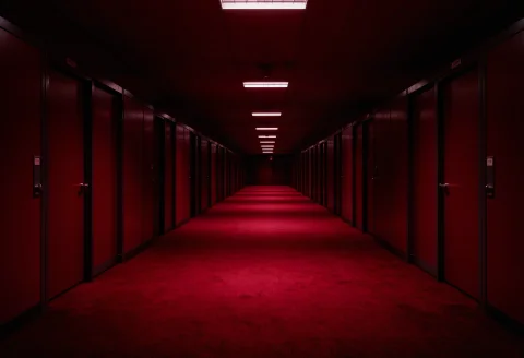 Department Store, Backrooms, Carpet Flooring, Dark, Poor Lig... — FLUX AI Prompt: department store, backrooms, carpet flooring, dark, poor lighting, clean, organi...