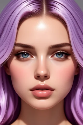 Woman Face Closeup, Light Purple Hair, Natural Look, Top-of-... — Stable Diffusion AI Prompt: woman face closeup, light purple hair, natural look, Top-of-the-line quality, Ep...