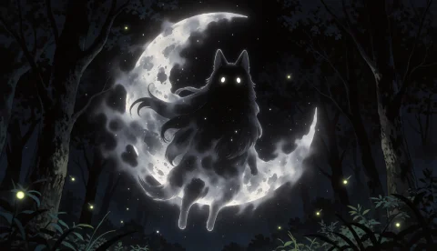 Masterpiece, Best Quality, Surreal Anime Style. A Shadowy Fi... — Stable Diffusion AI Prompt: masterpiece, best quality, surreal anime style. A shadowy figure made of moonlig...