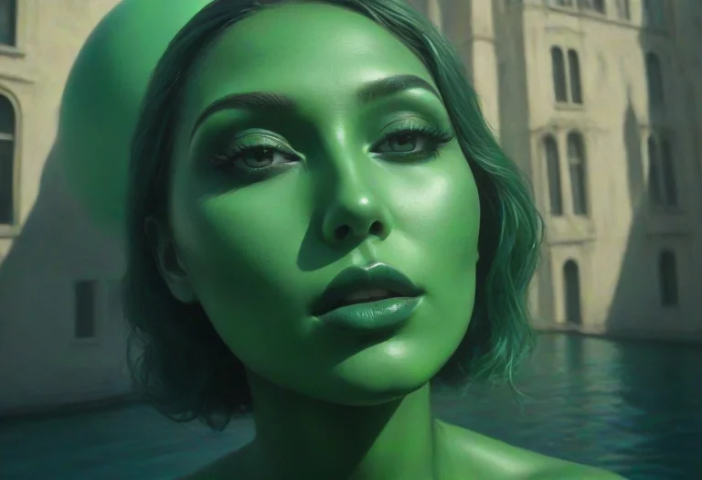 Balloon, Green Skin, Painting Medium, Shadow, Building, Make...