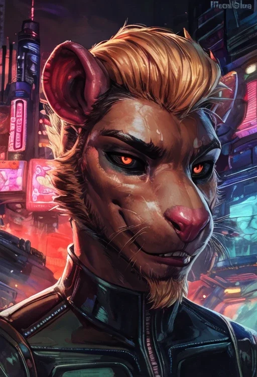 Solo, Anthro, Skaven1.2, Detailed Fur, Hair Slicked Back, Br...