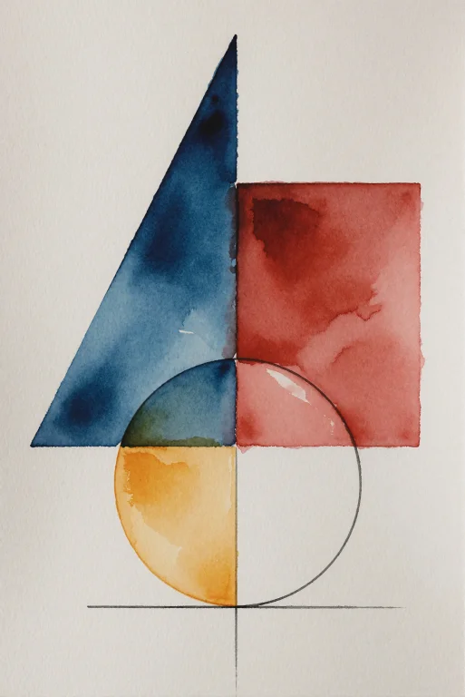 A Clean, Crisp Watercolor Painting Done In Mid-century Moder...
