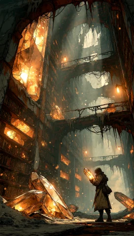 A Vast Cinematic Interior Of The Central Reading Chamber Ins... — Stable Diffusion AI Prompt: A vast cinematic interior of the central reading chamber inside a planetary-scal...