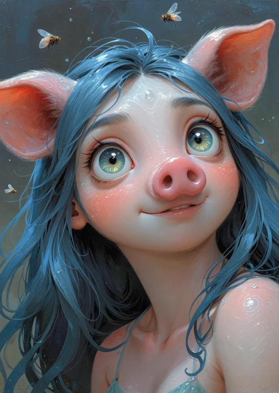Creepycutemagical Style A Close-up Portrait Of A Beautiful P...