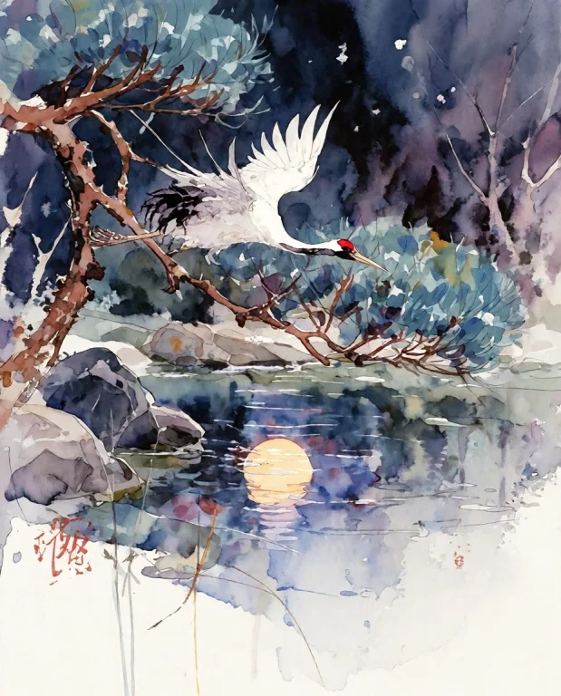 Masterpiece,very Aesthetic, A Beautiful Watercolor, Chiarosc...