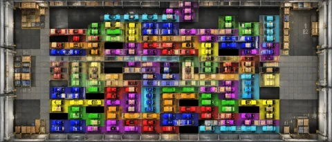 This Map, But Its Top-down Map Of A Warehouse. Each Colored... — Stable Diffusion AI Prompt: this map, but it's top-down map of a warehouse. Each colored square is actually...