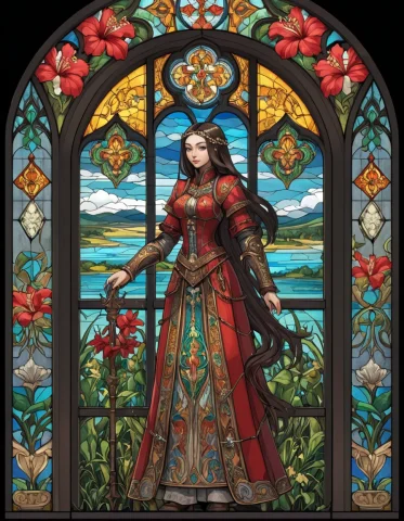 Medieval Hibiscus In Unusual Rpg Clothes, 1500ad Stately Lag... — SDXL AI Prompt: medieval Hibiscus in unusual rpg clothes, 1500ad stately Lagoon thick weather Wi...