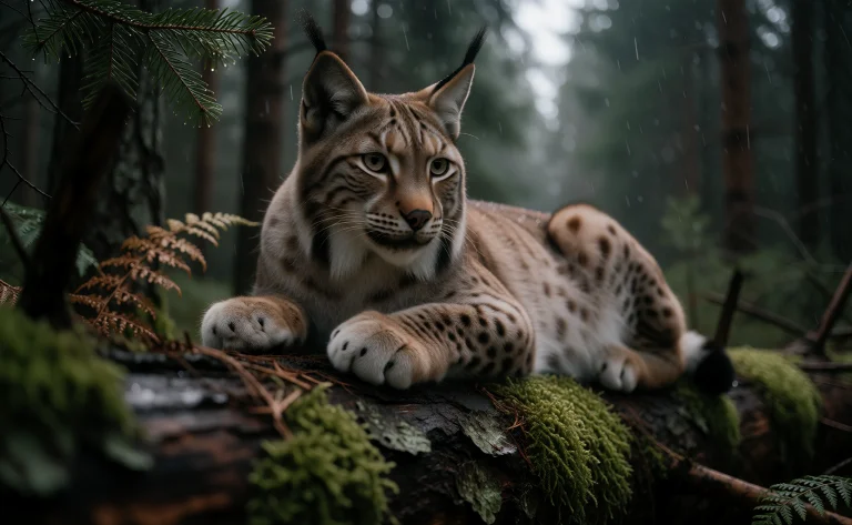 Ultra-photorealistic Wildlife Photograph Of A Eurasian Lynx...