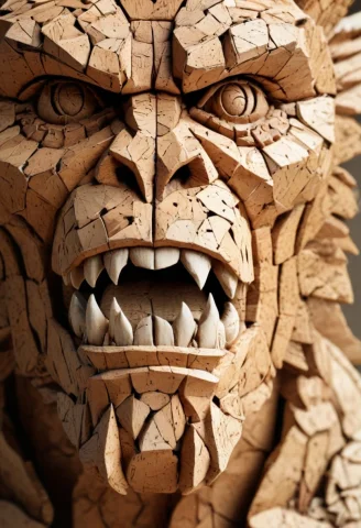 Beast Made Of Cork, Hires, High Detail, Depth Of Field, Mast... — SDXL AI Prompt: beast made of cork, hires, high detail, depth of field, masterpiece