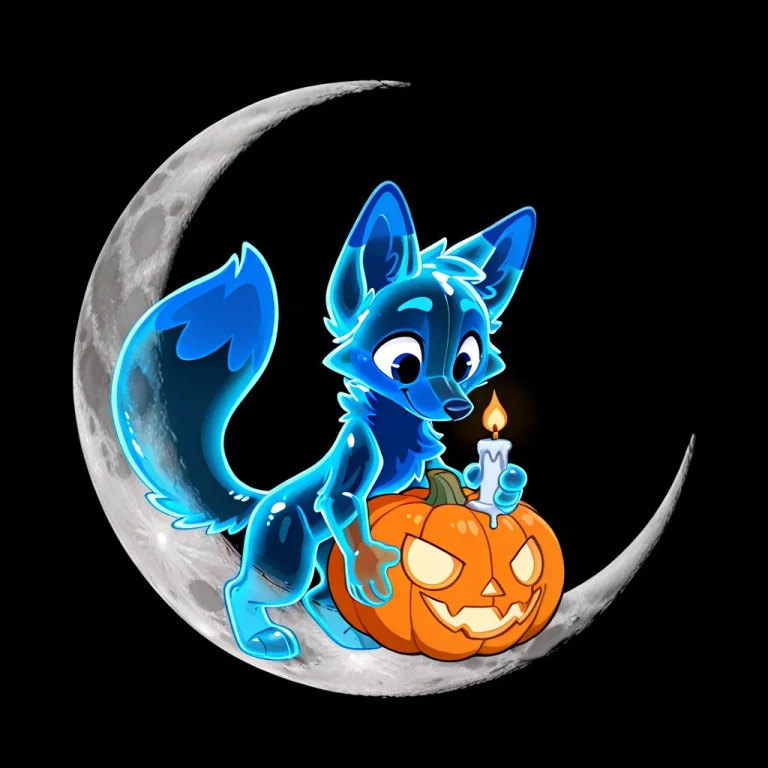 Blue Body, Transparent Body , Crescent Moon, Black Backgroun...