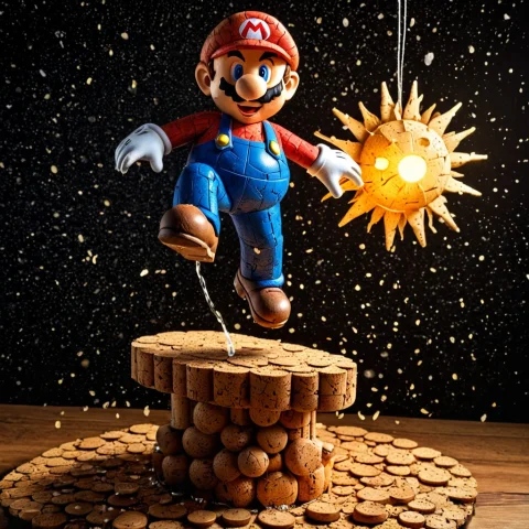Masterpiece, Best Quality, High Quality, Corkworld, Mario, M... — SDXL AI Prompt: masterpiece, best quality, high quality, corkworld, Mario, made of textured cork...