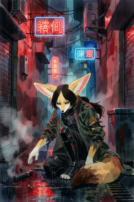 Bradhamel Art Style, The Image Is A Watercolor Painting, Cyb...
