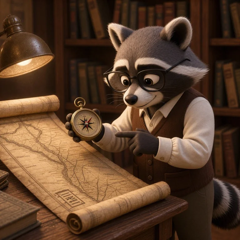 This Is A Digital Illustration Depicting A Raccoon With Anth...