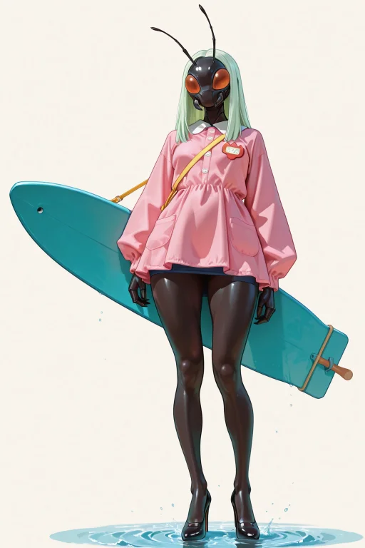 Pink Kids Kindergarten Uniform , Balancing On A Paddleboard...