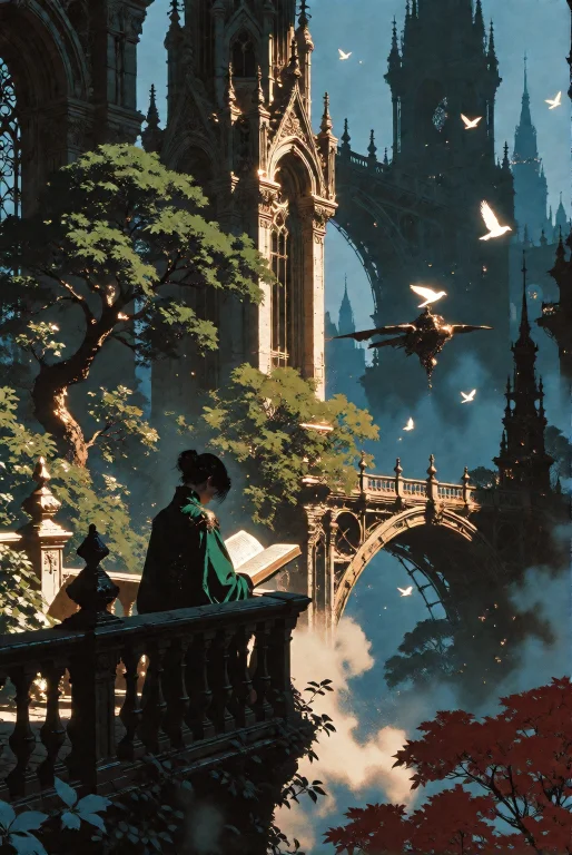 Cinematic Fantasy Illustration, A Young Woman With A Black H...