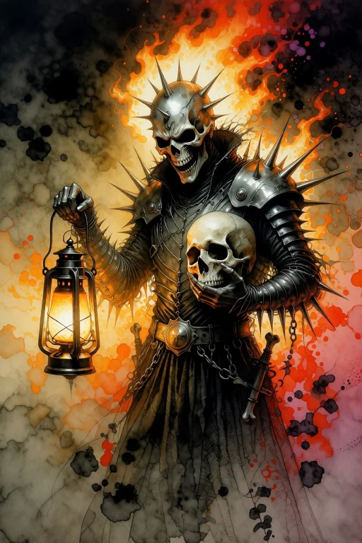 A Headless Iron Maiden Clad In Spiked Metallic Clothes, Hold...