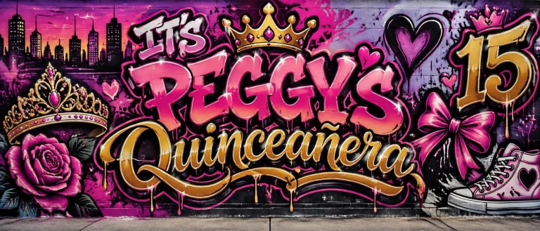 Its Peggys Quinceaera, Graffiti Mural And Logo No Faces No H...