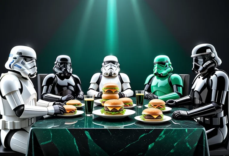 A Hilarious Parody Of The Last Supper, Stormtroopers Sitting...
