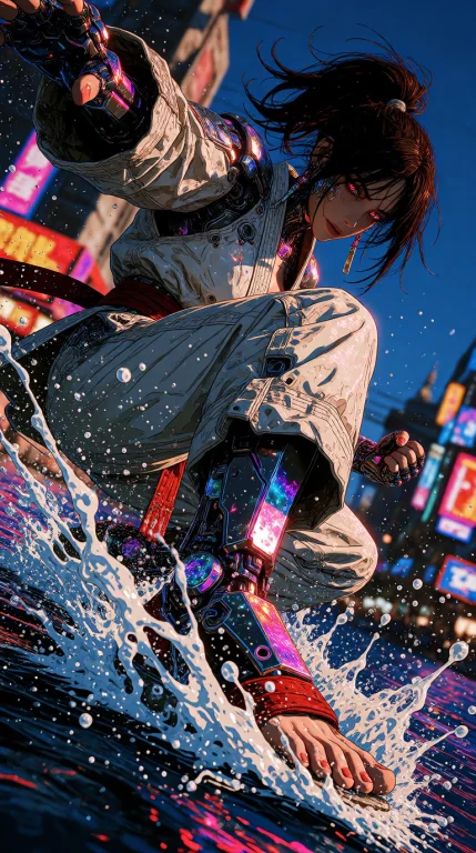 Dynamic Low-angle 2.5d Semi-realistic Illustration Of A Fema...