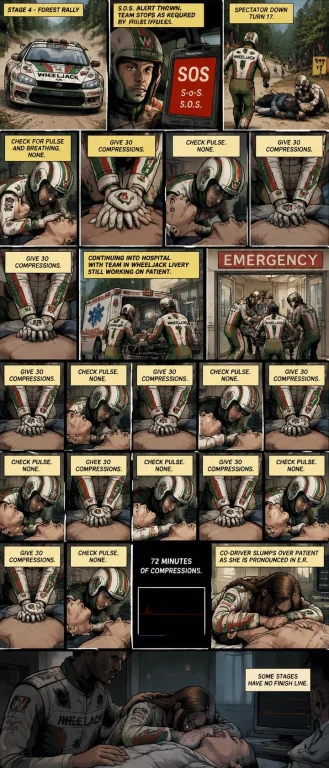 Graphic Novel, Rally. Team In Wheeljack Livery Sees Sos S-o-...