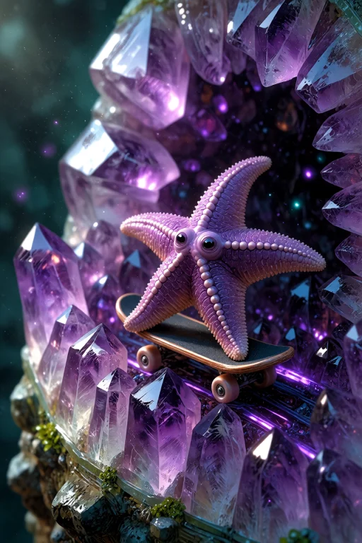 , A Breathtaking Macro Photograph Of A Cute Real Purple Star...