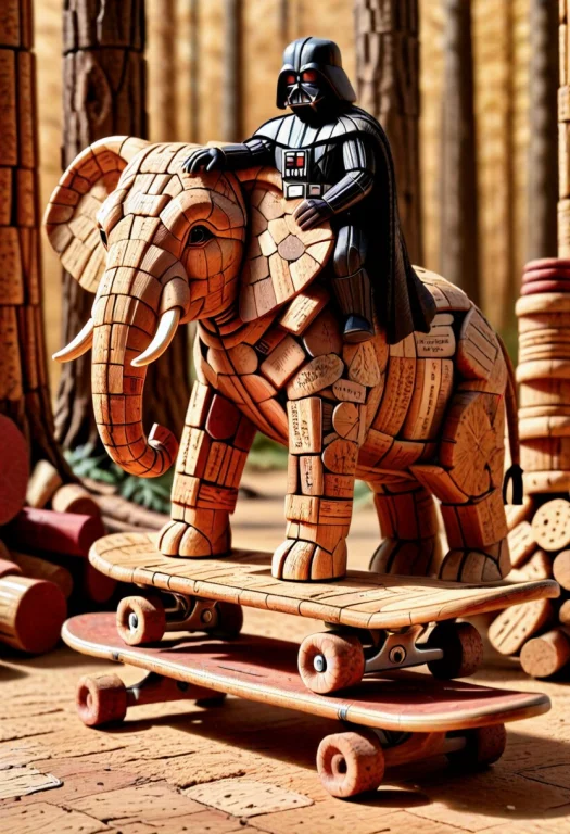 Darth Vader, Sitting On A Elephant, A Majestic Elephant Scul...