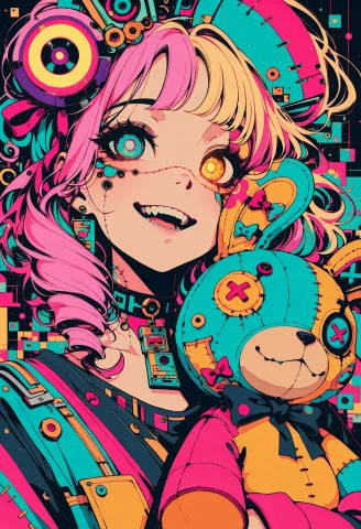 P5style, Vibrant Futurism Comics, Glitch Art, Enlarged Pixel... — Stable Diffusion AI Prompt: P5style, Vibrant Futurism Comics, glitch art, enlarged pixels, (masterpiece, bes...