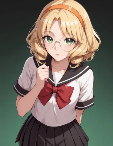 Malebolgia, H0u0uj1, 1girl, Solo, Short Hair, Blonde Hair, C... — Stable Diffusion AI Prompt: malebolgia, h0u0uj1, 1girl, solo, short hair, blonde hair, curly hair, parted ba...