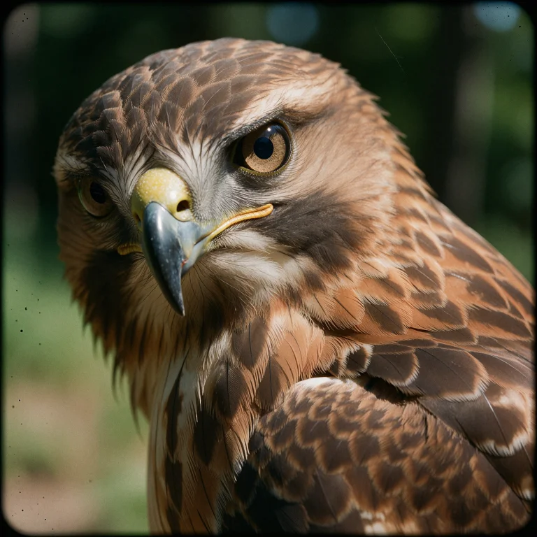 A Sharp, Side-profile Close-up Of A Fierce Red-tailed Hawk,...